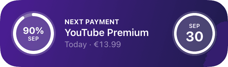 Lock Screen widgets: share of the month paid and the next payment